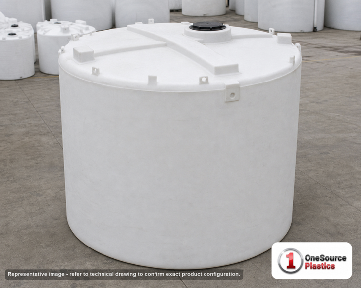 Snyder Industries 6200 Gallon HDPE Vertical Liquid Storage Tank with ASTM Certification. Polyethylene; White; 140" H x 120"