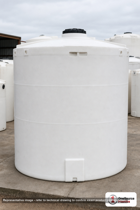 Snyder Industries 8500 Gallon XLPE Vertical Liquid Storage Tank with ASTM Certification in White. Cross-Linked Polyethylene