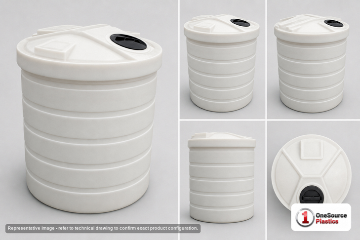 Chem-Tainer 120 Gallon Plastic Vertical Double Wall Liquid Chemical Storage Tank
