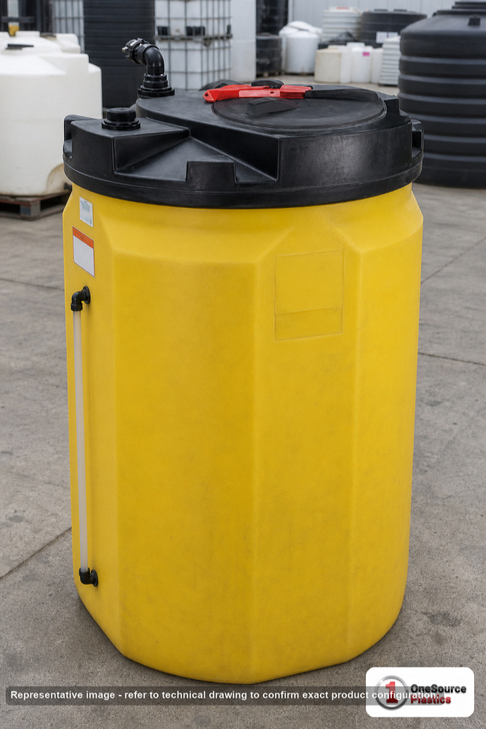 Snyder Industries 150 Gallon Used Oil Containment Tank with Level Guage. High Density Linear Polyethylene; Yellow; 62" H x