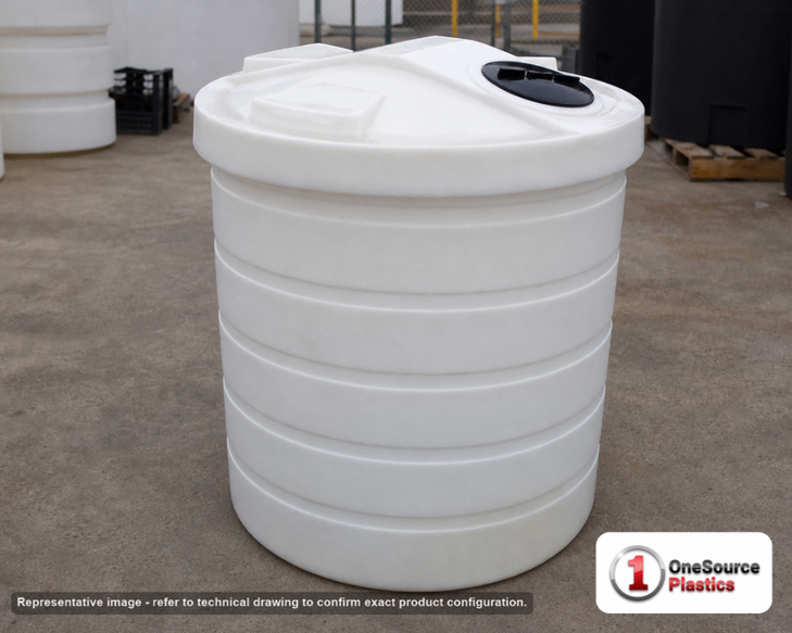 Chem-Tainer 200 Gallon Plastic Vertical Double Wall Liquid Chemical Storage Tank. 200 gallon capacity; Polyethylene; Natural