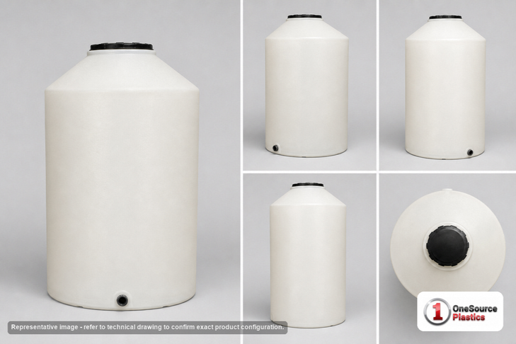 Chem-Tainer 200 Gallon Plastic Vertical Liquid Storage Tank