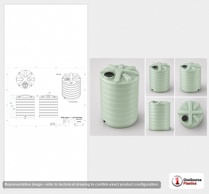 Enduraplas 2500 Gallon Plastic Vertical Liquid Storage Tank in Faint Green