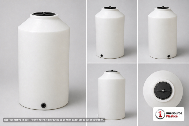 Chem-Tainer 300 Gallon Plastic Vertical Liquid Storage Tank