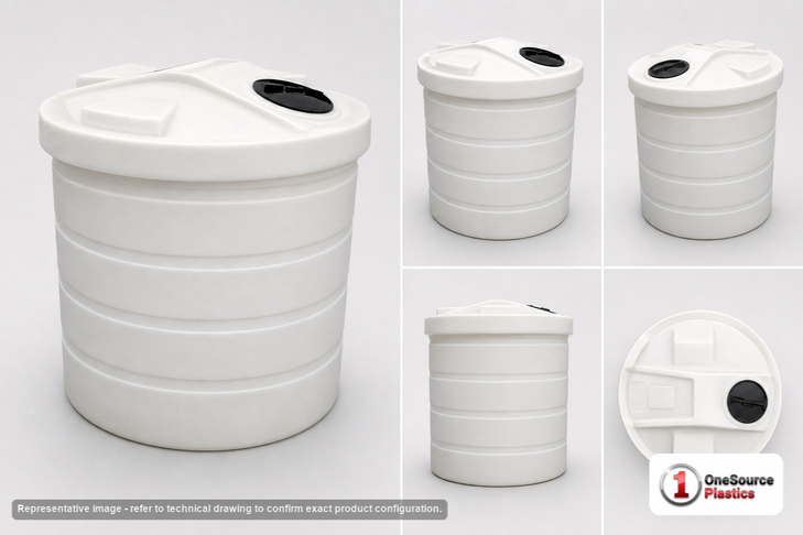 Chem-Tainer 35 Gallon Plastic Vertical Double Wall Liquid Chemical Storage Tank