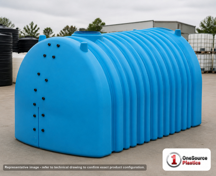 Norwesco 4200 Gallon HDPE Hauling Flat Bottom Utility Tank in Blue. Blue; 85" H x 96" W x 182" L.