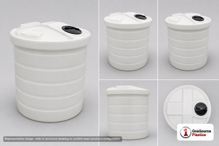 Chem-Tainer 50 Gallon Plastic Vertical Double Wall Liquid Chemical Storage Tank