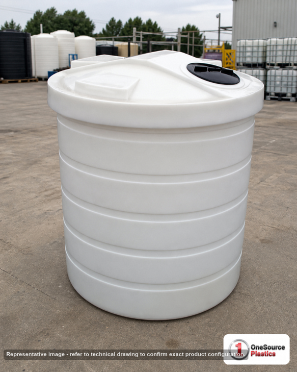 Chem-Tainer 500 Gallon Plastic Vertical Double Wall Liquid Chemical Storage Tank. 500 gallon capacity; Polyethylene; Natural
