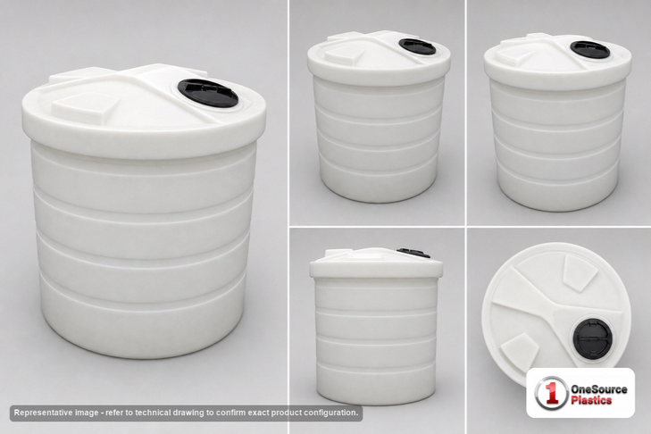Chem-Tainer 65 Gallon Plastic Vertical Double Wall Liquid Chemical Storage Tank