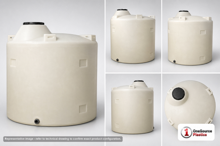 Chem-Tainer 1700 Gallon Plastic Vertical Liquid Storage Tank
