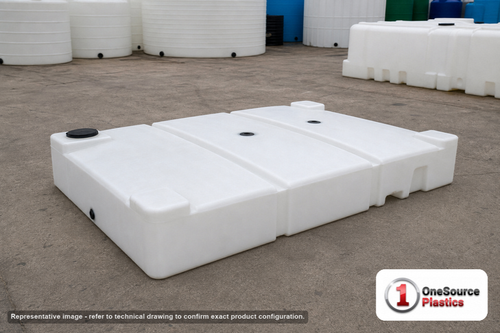 Norwesco 300 Gallon Above Ground Septic Holding Tank. Polyethylene; Black; 16" H x 56" W x 95" L.