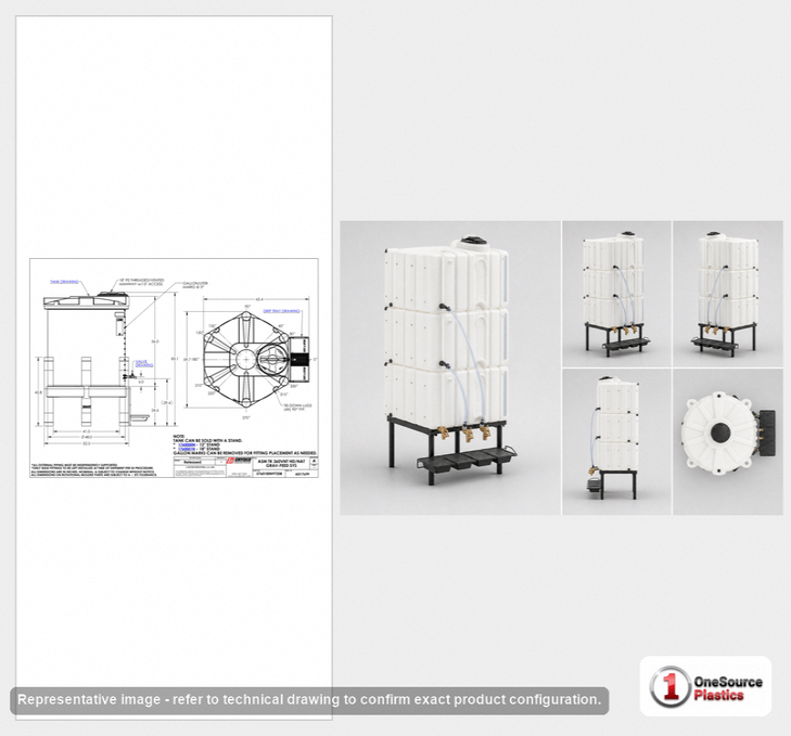 Snyder Industries 360 Gallon Cylindrical Gravity Feed Tank System