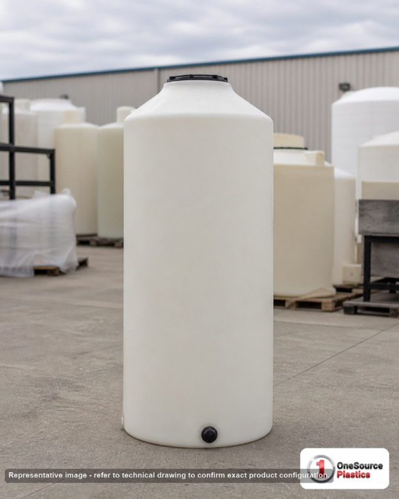 Chem-Tainer 45 Gallon Plastic Vertical Liquid Storage Tank. 45 gallon capacity; Polyethylene; 51" H x 18" W x 18" L