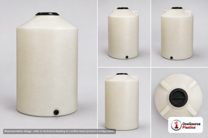 Chem-Tainer 500 Gallon Plastic Vertical Liquid Storage Tank
