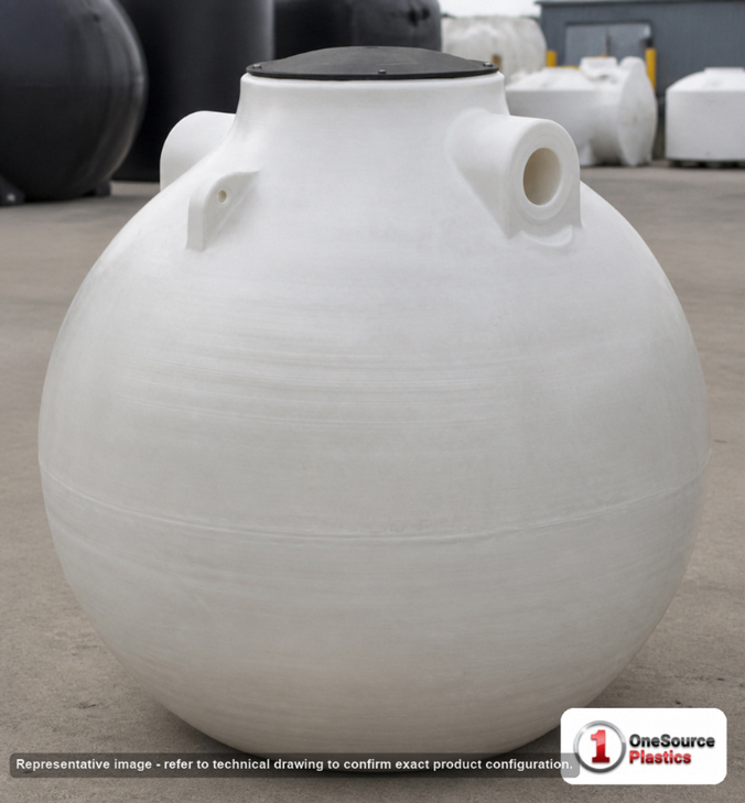Norwesco 550 Gallon Plastic Underground Water Storage Cistern Tank. Polyethylene; White; 67" H x 64" W x 64" L.