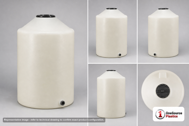 Chem-Tainer 65 Gallon Plastic Vertical Liquid Storage Tank