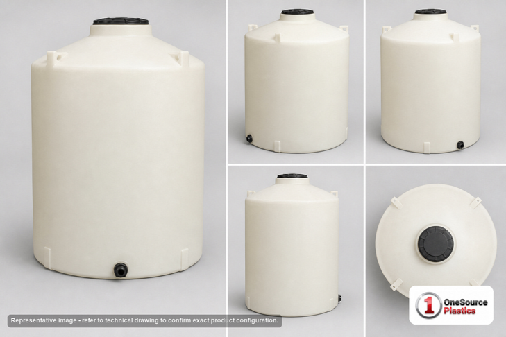 Chem-Tainer 650 Gallon Plastic Vertical Liquid Storage Tank