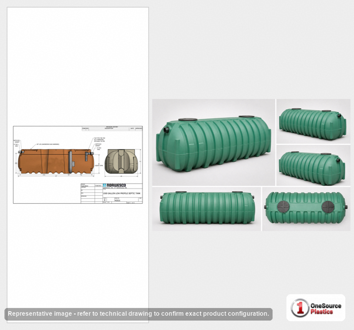 Norwesco 1500 Gallon Low Profile Septic Tank