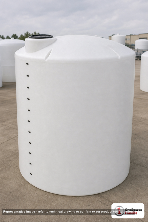Norwesco 4200 Gallon Plastic Vertical Liquid Storage Tank without Fittings. Polyethylene; White; 131" H x 102" W x 102" L.