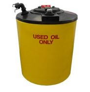 Chem-Tainer 150 Gallon Plastic Vertical Double Wall Waste Oil Tank with Oil Level Gauge in Yellow