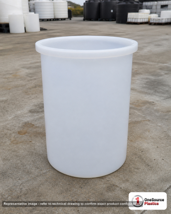 Chem-Tainer 16 Gallon Plastic Open Top Batch Storage Tank. 16 gallon capacity; Polyethylene; Natural White; 23" H x 17" W x