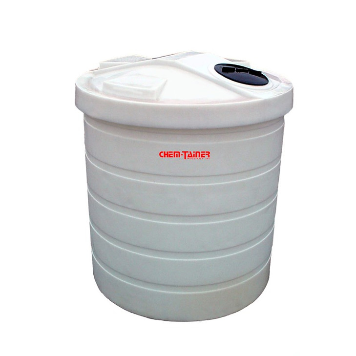 Chem-Tainer 200 Gallon Plastic Vertical Double Wall Waste Oil Tank with Oil Level Gauge in Yellow
