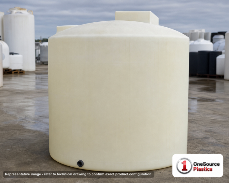 Chem-Tainer 330 Gallon HDPE Vertical Liquid Storage Tank. 51.5" H x 47" W x 47" L. Manufacturer part number TCR4756IC.