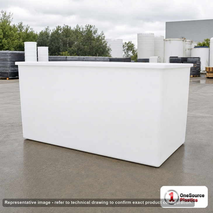Chem-Tainer 400 Gallon Plastic Open Top Batch Storage Tank. 400 gallon capacity; Polyethylene; Natural White; 36" H x 72" W