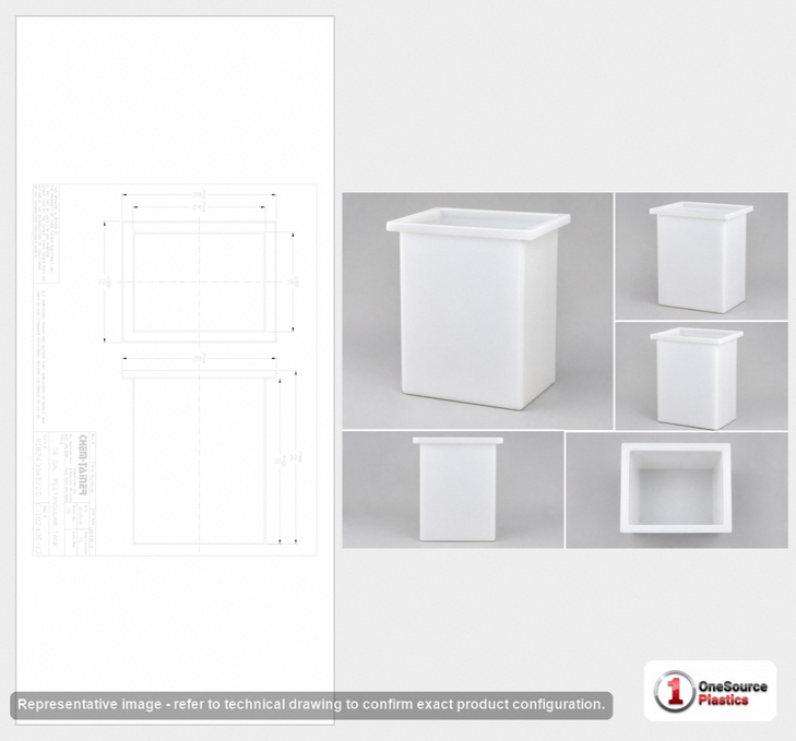 Chem-Tainer 56 Gallon Polypropylene Open Top Batch Storage Tank