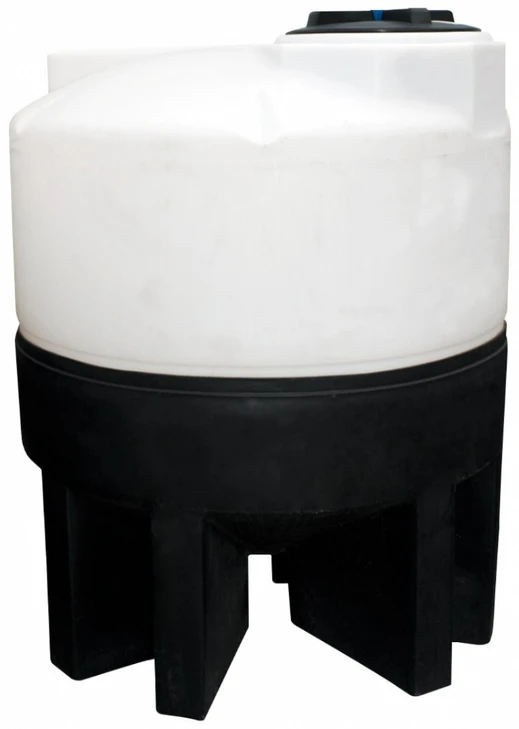 Chem-Tainer 75 Gallon 20 Degree Plastic Cone Bottom Tank with Poly Stand