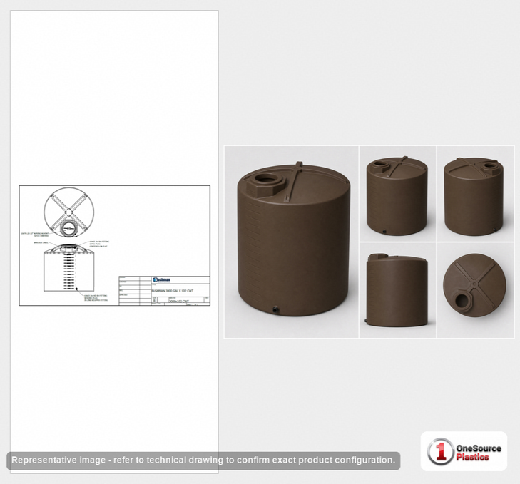 Bushman 3000 Gallon Dark Brown Vertical Water Storage Tank