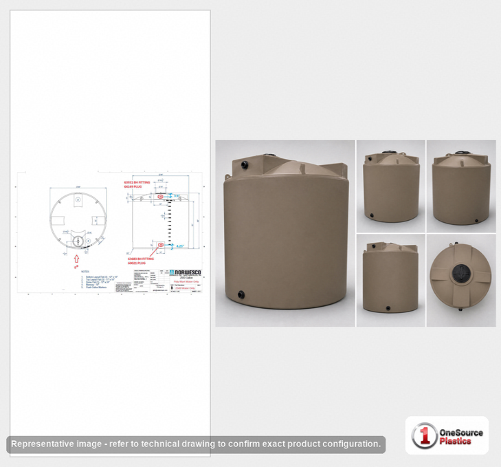 Bushman 2500 Gallon Mocha Vertical Water Storage Tank