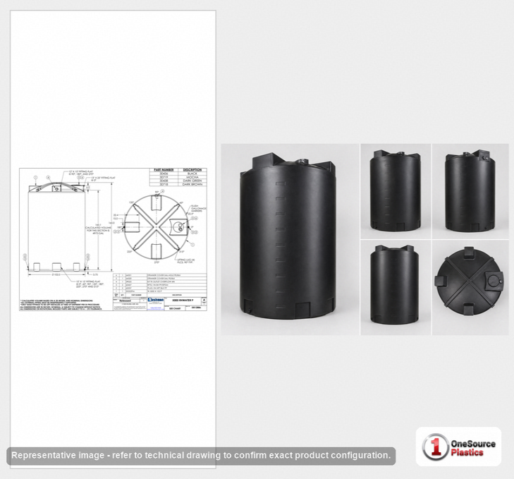 Bushman 5000 Gallon Black Rainwater Collection Tank