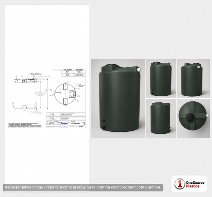 Bushman 1150 Gallon Dark Green Rainwater Collection Tank