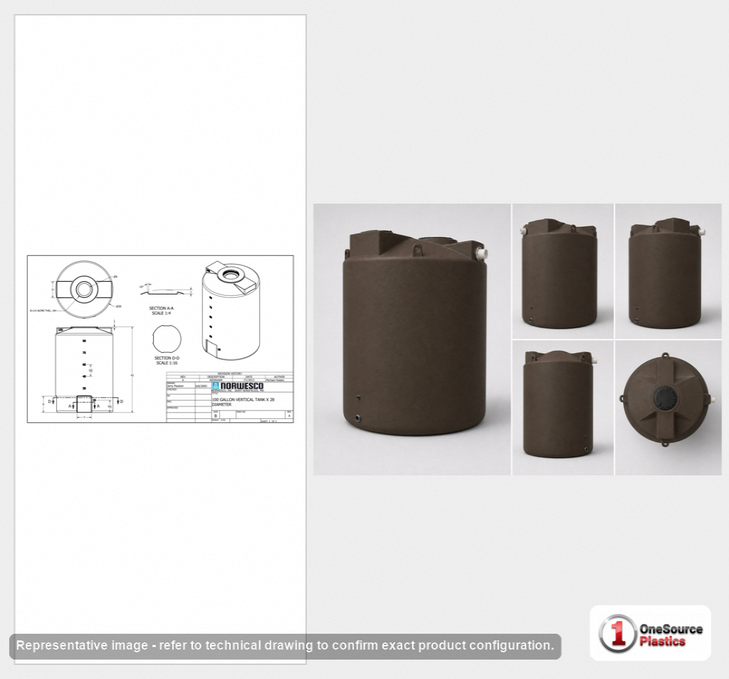 Bushman 3000 Gallon Dark Brown Rainwater Collection Storage Tank