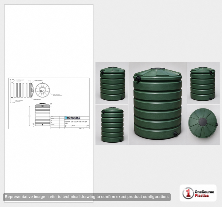 Bushman 330 Gallon Green Rainwater Collection Storage Tank