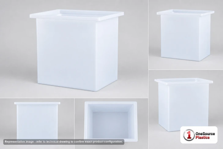Dimensional spec drawing for Chem-Tainer 112 Gallon Rectangular Open Top Tank (36" L x 24" W x 30" H)