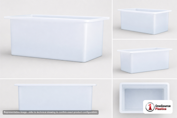Chem-Tainer 112 Gallon PE Rectangular Open Top Tank