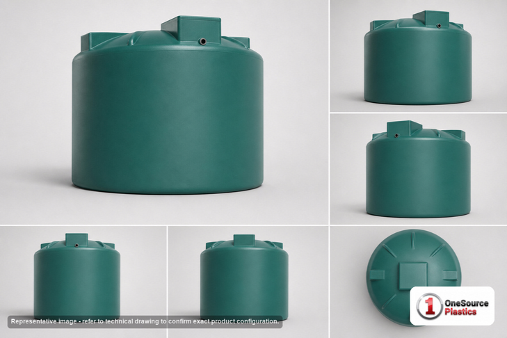 Chem-Tainer 1150 Gallon Plastic Vertical Water Storage Tank in Green