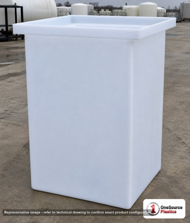 Chem-Tainer 157 Gallon PE Rectangular Open Top Tank. . Manufacturer part number TC-R243642A. Sold by OneSource Plastics (https://www.onesourceplastics.com).