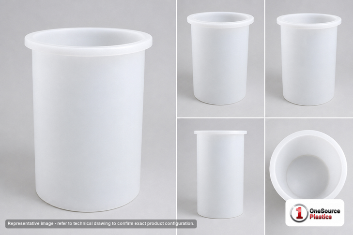 Dimensional spec drawing for Chem-Tainer 180 Gallon Cylindrical Open Top Tank (30" L x 30" W x 60" H)