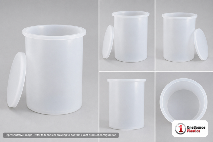 Dimensional spec drawing for Chem-Tainer 315 Gallon Cylindrical Open Top Tank (48" L x 48" W x 42" H)