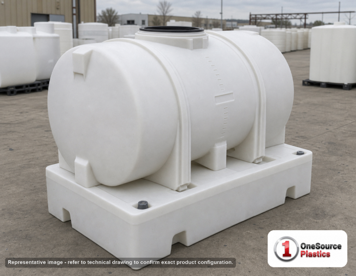 Snyder Industries 335 Gallon HDLPE Chemical Injection Tank in White. 335 gallon capacity; High Density Linear Polyethylene