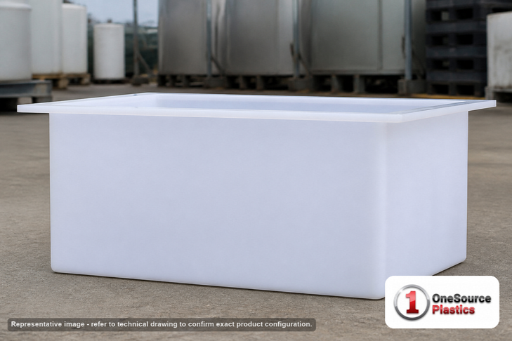 Chem-Tainer 37 Gallon PE Rectangular Open Top Tank. Manufacturer part number TC-R243012A.