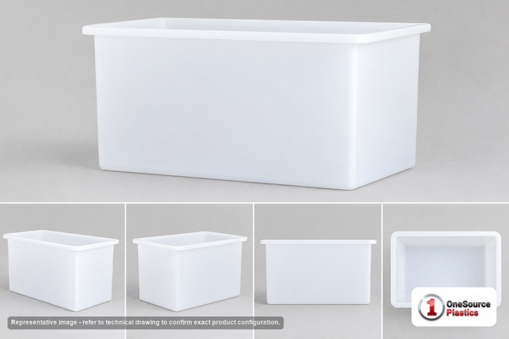 Chem-Tainer 37 Gallon PE Rectangular Open Top Tank