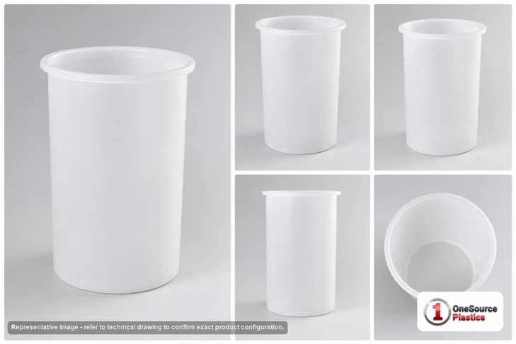 Dimensional spec drawing for Chem-Tainer 40 Gallon Cylindrical Open Top Tank (20" L x 20" W x 41" H)