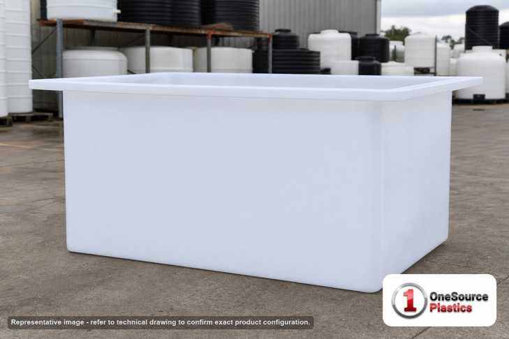 Chem-Tainer 45 Gallon PE Rectangular Open Top Tank. Manufacturer part number TC-R243612A.