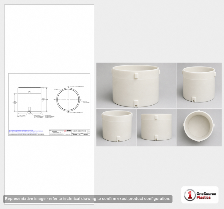 Snyder Industries 5800 Gallon Open Top Batch Storage Tank in White 1.9 s.g.