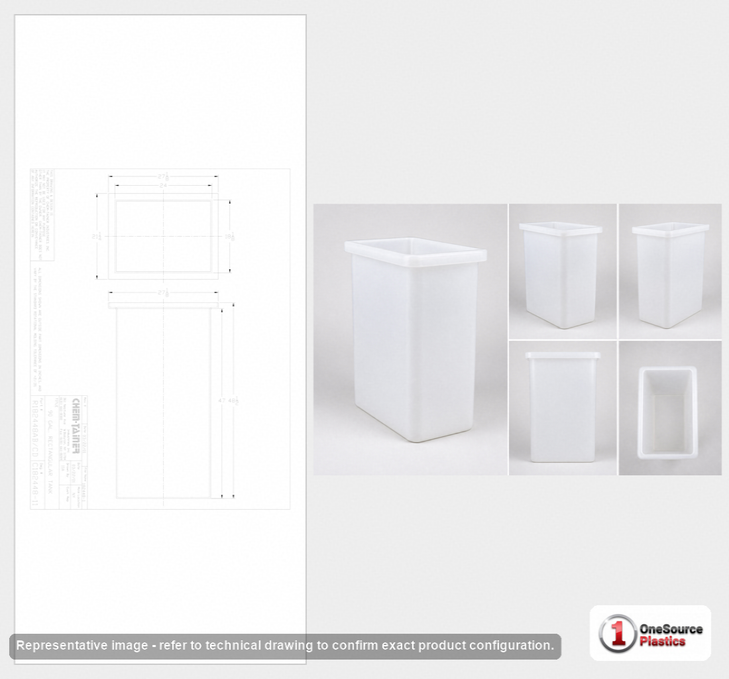 Chem-Tainer 90 Gallon Plastic Open Top Batch Storage Tank