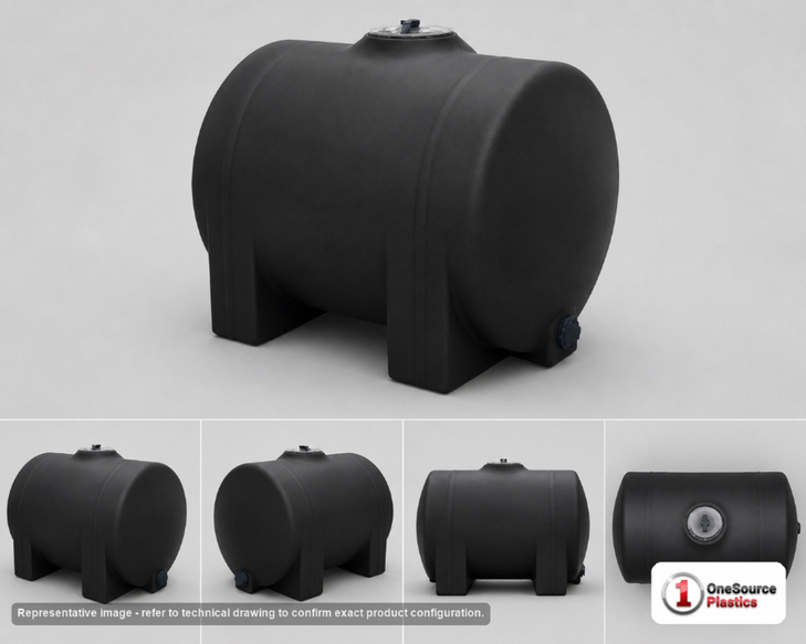 Norwesco 225 Gallon Black Horizontal Leg Tank